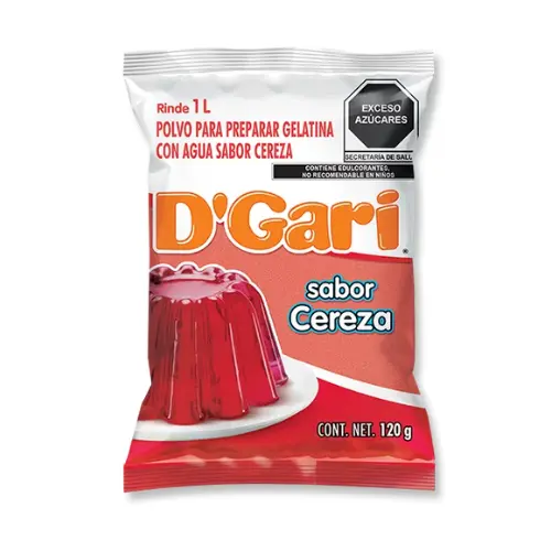 D´Gari gelatina Cereza-Cherry, agua