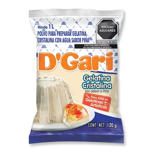 D´Gari gelatina Crystal, agua