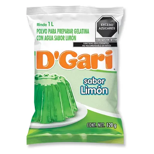 D´Gari gelatina Limon-Lime, agua