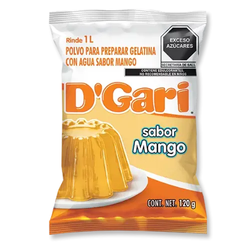 D´Gari gelatina Mango, agua