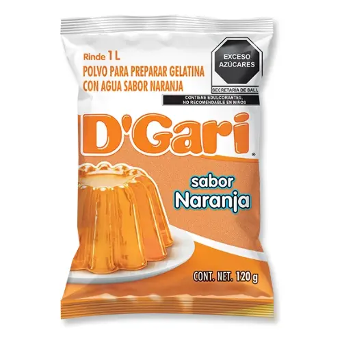 D´Gari gelatina Naranja-Orange, agua