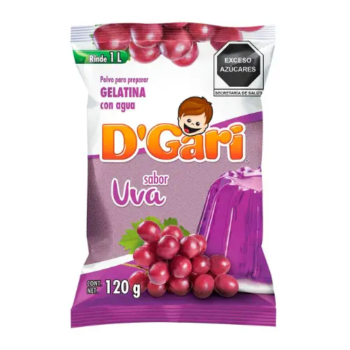 D´Gari gelatina Uva-Grape, agua